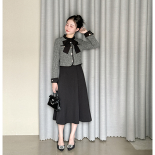 复古连衣裙小香外套两件套女 香榭晚风 小娜椒小个子秋季 法式