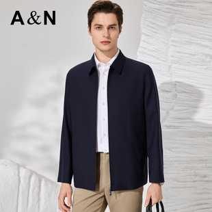 【100%精纺羊毛】纯色翻领细腻高支挺括有型商务休闲男式外套