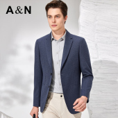 男挺括有型单西服外套 轻奢澳毛商务休闲西装 100%精纺羊毛
