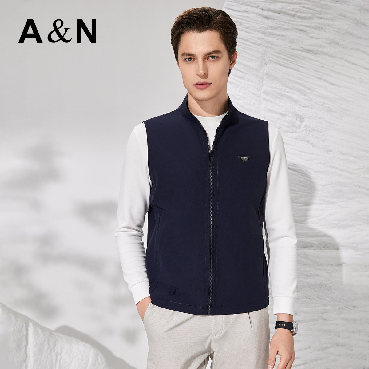 【轻户外】秋季男士外穿背心马甲轻薄耐穿百搭立领休闲马夹