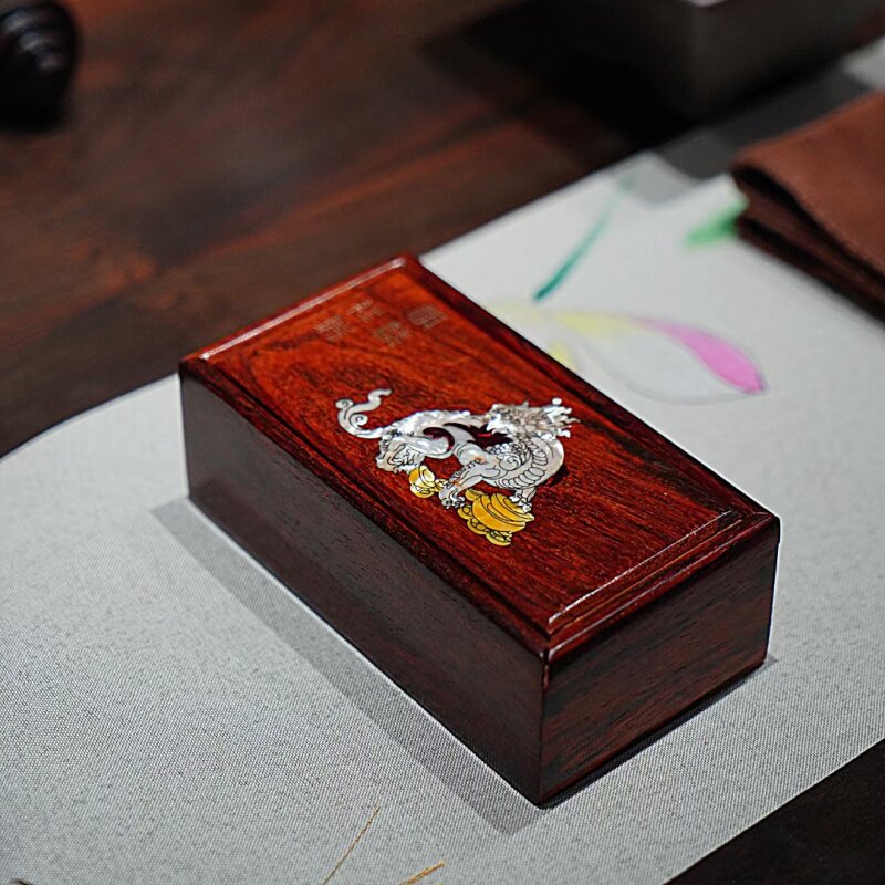 印度小叶紫檀中式手工螺钿镶嵌全独板榫卯结构红木抽拉收纳首饰盒