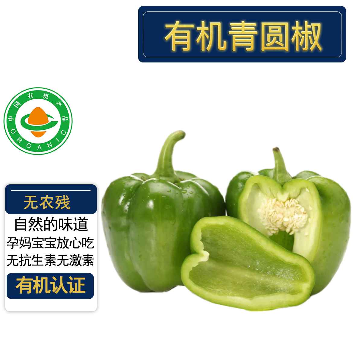 有机青圆椒青椒甜椒5斤有机认证