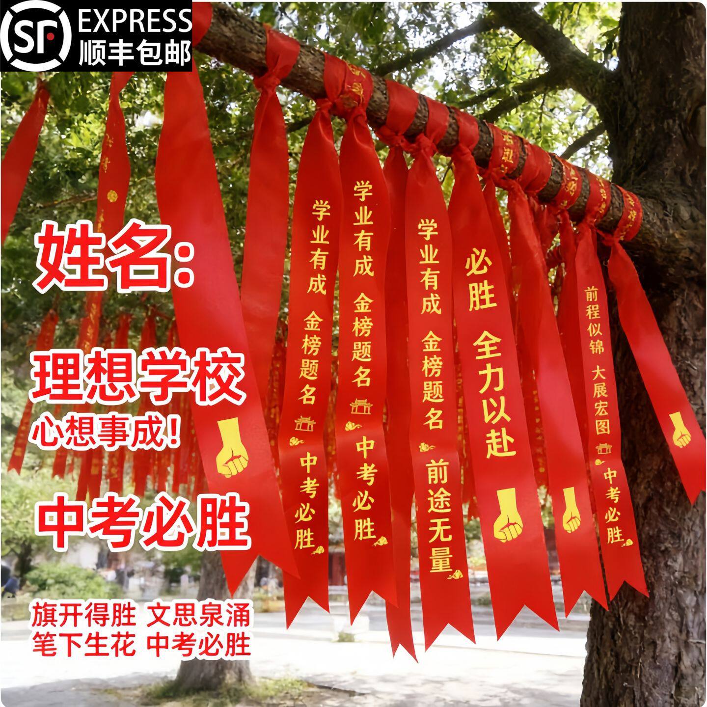 顺丰包邮中高考加油必胜金榜题名许愿带景区挂树上心愿祝福红丝带