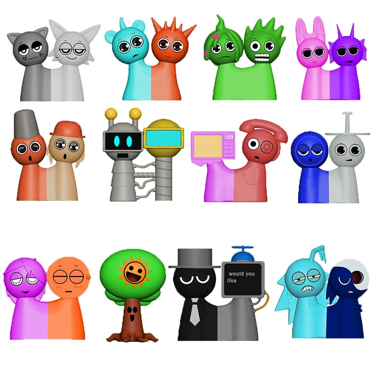 节奏盒子周边Sprunki手办