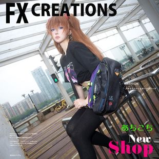 EVA联名新世纪福音战士周边潮流机能斜挎包男新款骑行旅行胸包