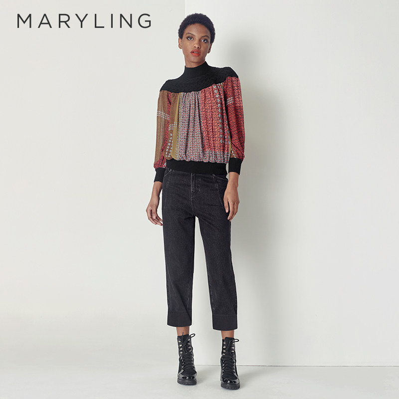 MARYLING水洗牛仔长裤图片
