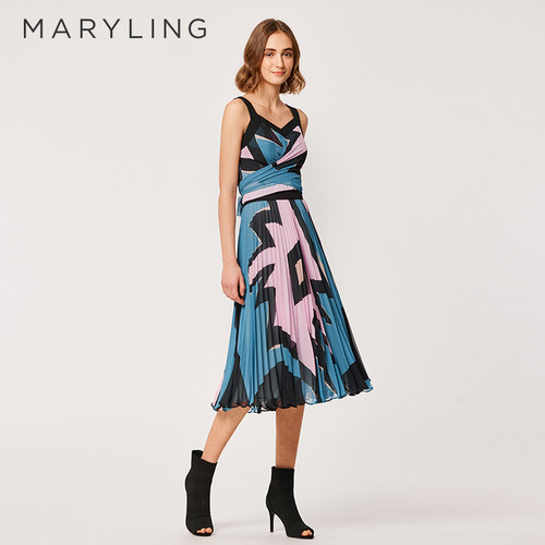 MARYLING乔其印花V领吊带