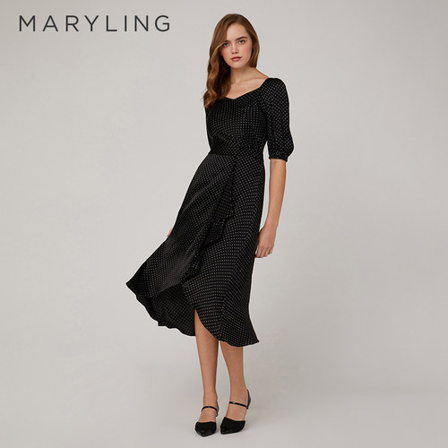 MARYLINGV领不对称连衣裙