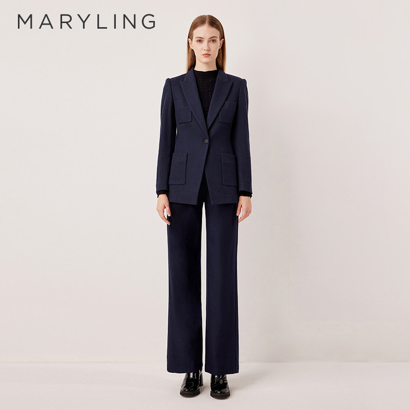 MARYLING玛俪琳奥莱outlets芭蕾西装通勤戗驳领直角肩A1FGW14450