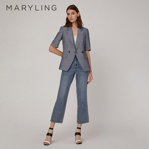 MARYLING条纹中袖西装