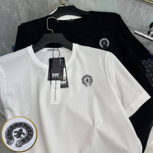 欧洲站轻奢t恤男短袖夏季新款高端丝光棉烫钻潮牌奢侈品牌上衣男