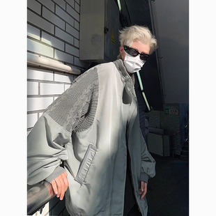 特大码300斤外套男春秋款美式复古高级感痞帅拼接宽松飞行员夹克2