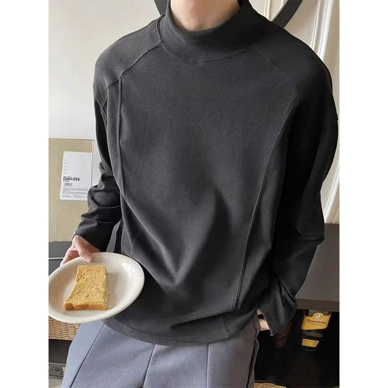 超大码300斤黑色半高领正肩打底衫男款秋冬德绒保暖高级感长袖t恤,男装,T恤,淘宝优惠券,粉丝福利购,淘宝优惠卷
