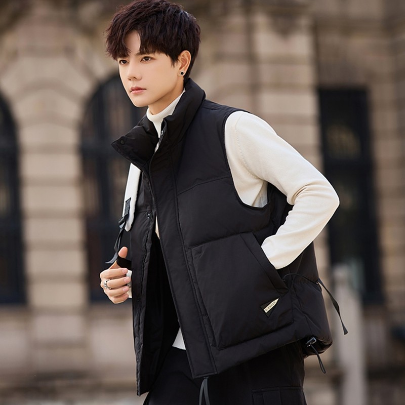 羽绒马甲保暖潮流帅气男冬季新款立领加厚背心外穿坎肩运动潮外套,男装,羽绒马甲,淘宝优惠券,粉丝福利购,淘宝优惠卷