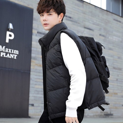 运动简约百搭立领羽绒马夹男士潮