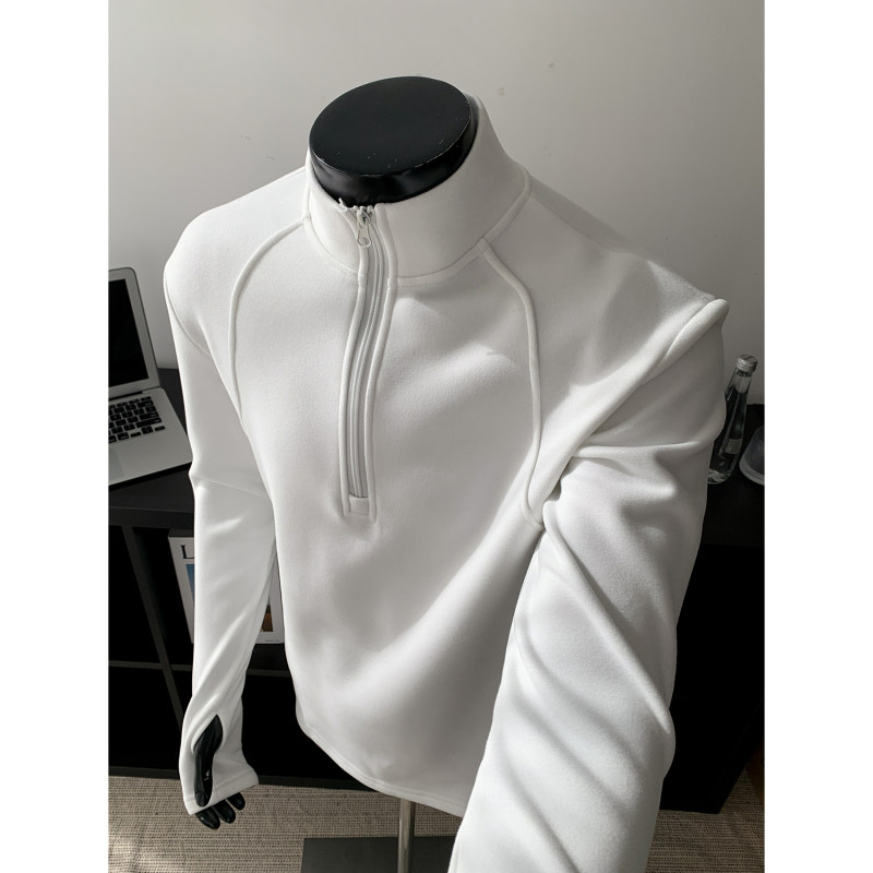 cleanfit半高德绒长袖卫衣男运动