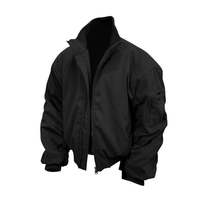 美式飞行员夹克外套男秋冬款廓形工装棉服cleanfit短款教练棒球服