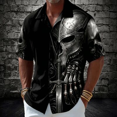 撞色印花单排扣t恤Color blocking printed single breasted top