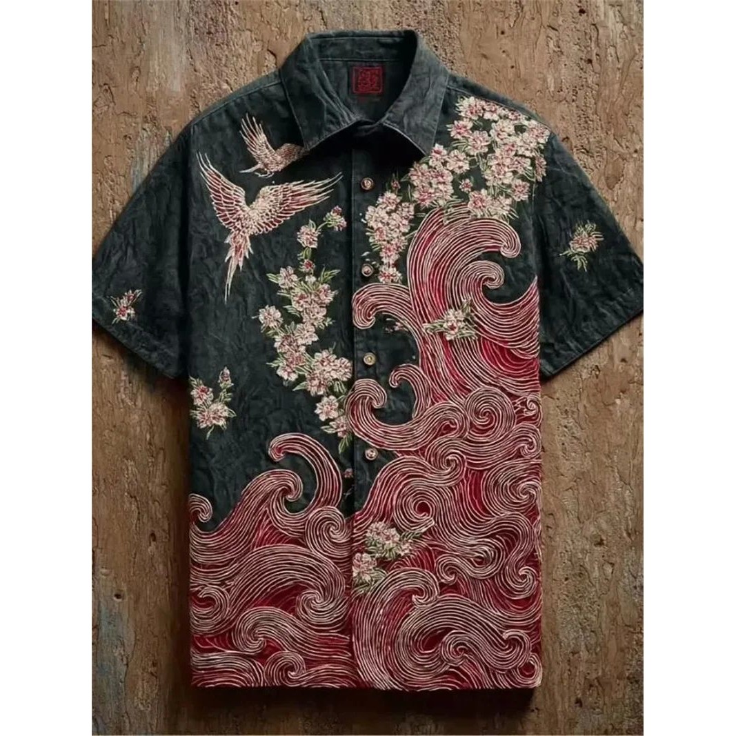 单排扣短袖开衫Single breasted short sleeved cardigan for men