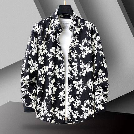 Collar digital printed button down shirt翻领数码印花系扣衬衣