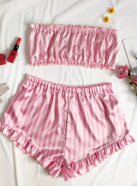 Simple and comfortable home clothes抹胸短裤简约舒适家居套装