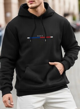 Hooded long sleeved pullover hoodie men 连帽长袖透气套头卫衣