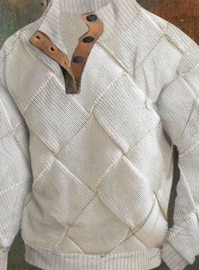 Color blocked long sleeved sweatshirt 立领长袖单排扣拼色卫衣