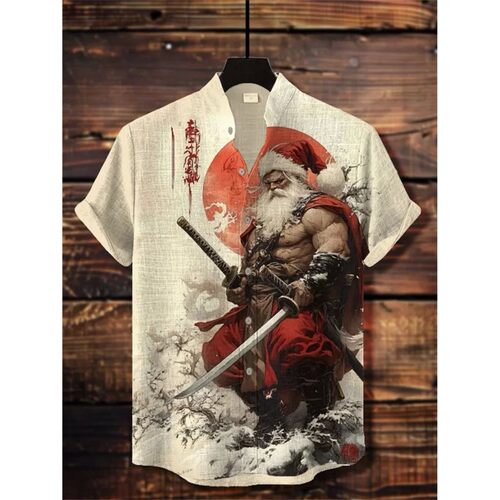 立领印花开衫T恤Stand collar printed cardigan T-shirt for men