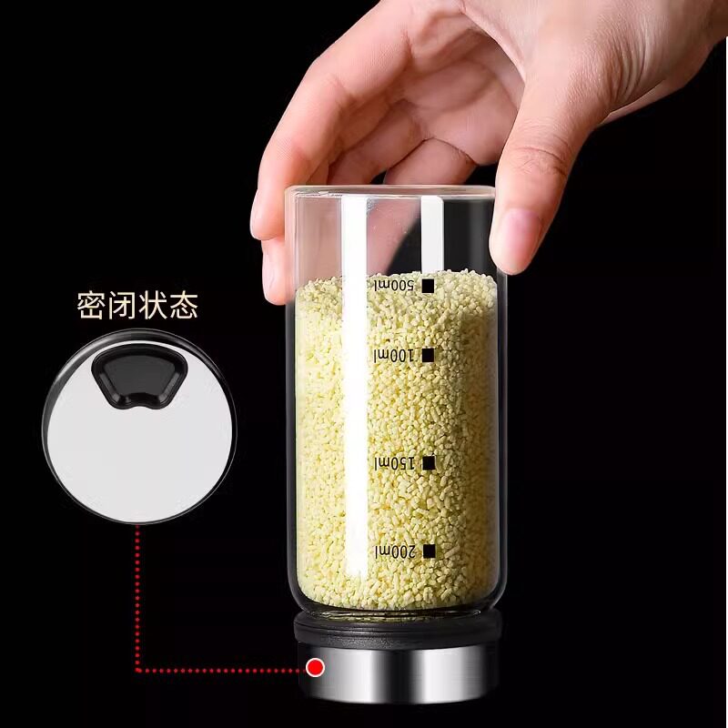 304不锈钢盖玻璃调料罐厨