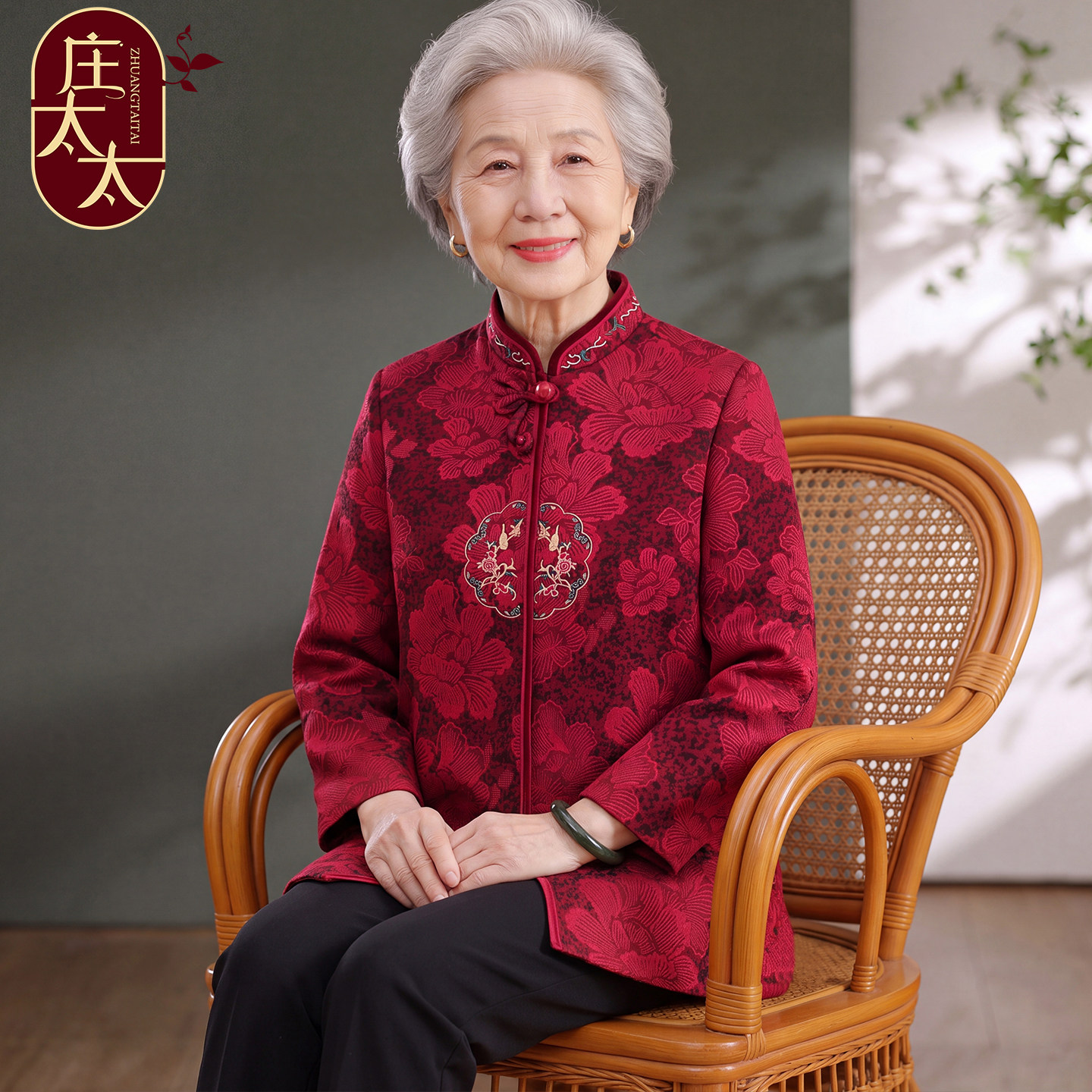 喜婆婆婚宴装秋装外套奶奶秋季唐装上衣服中老年人女装春秋妈妈装