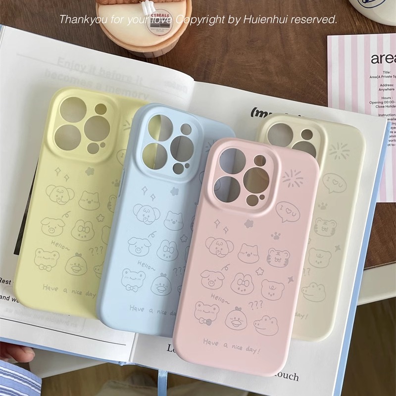 惠恩惠 动物乐园适用iphone17promax手机壳液态硅胶带图案苹果16pro保护套15高级感13全包防摔ins风12软糯女