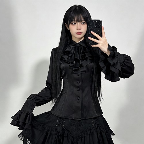 lolita哥特风姬袖衬衫宫廷风衬衣