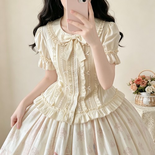 lolita衬衫日系软妹cla短袖内搭