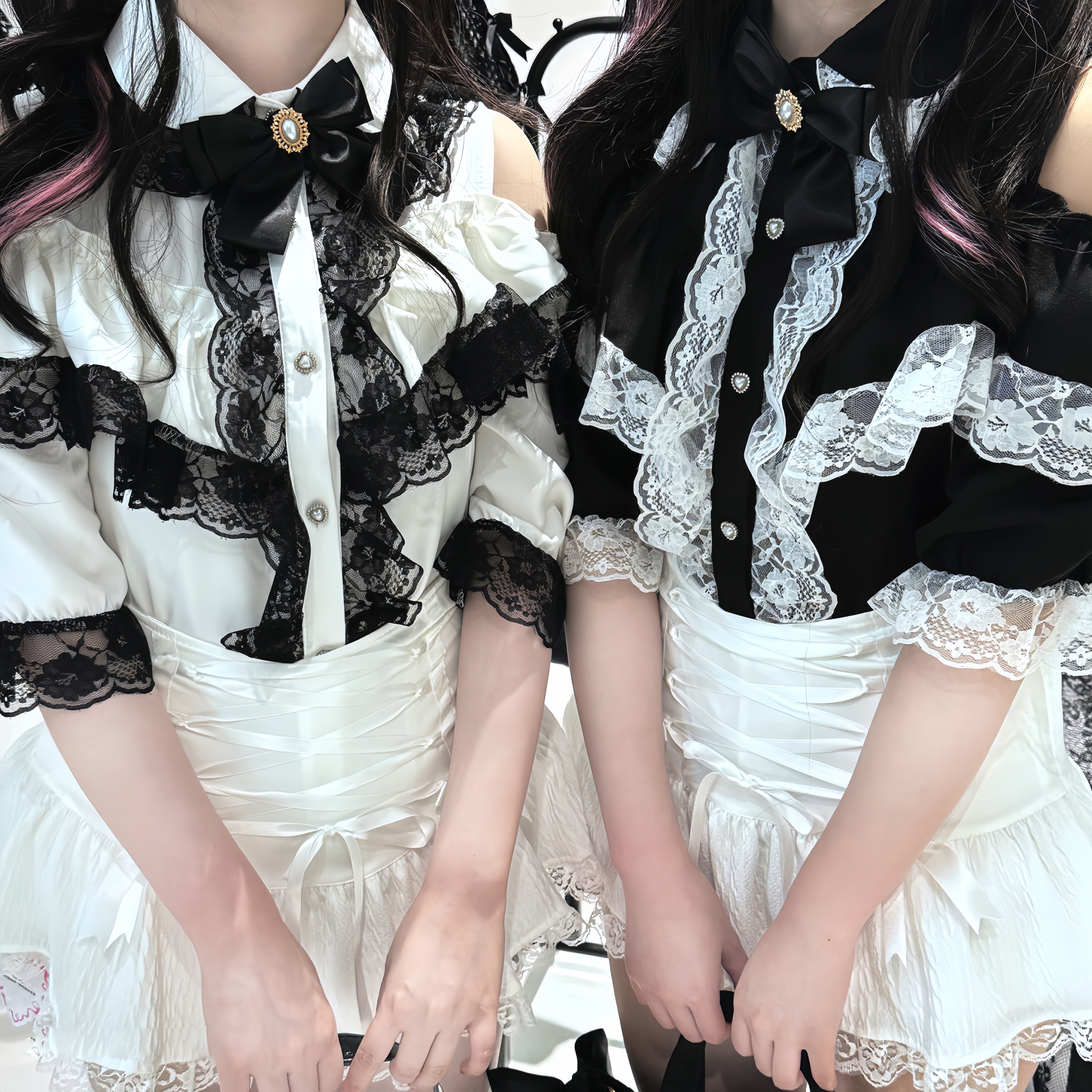 日系蕾系露肩上衣蕾丝花边双层镂空袖小心机可爱短袖衬衫Lolita,模玩/动漫/周边/娃圈三坑/桌游,lolita衬衫/内搭,淘宝优惠券,粉丝福利购,淘宝优惠卷