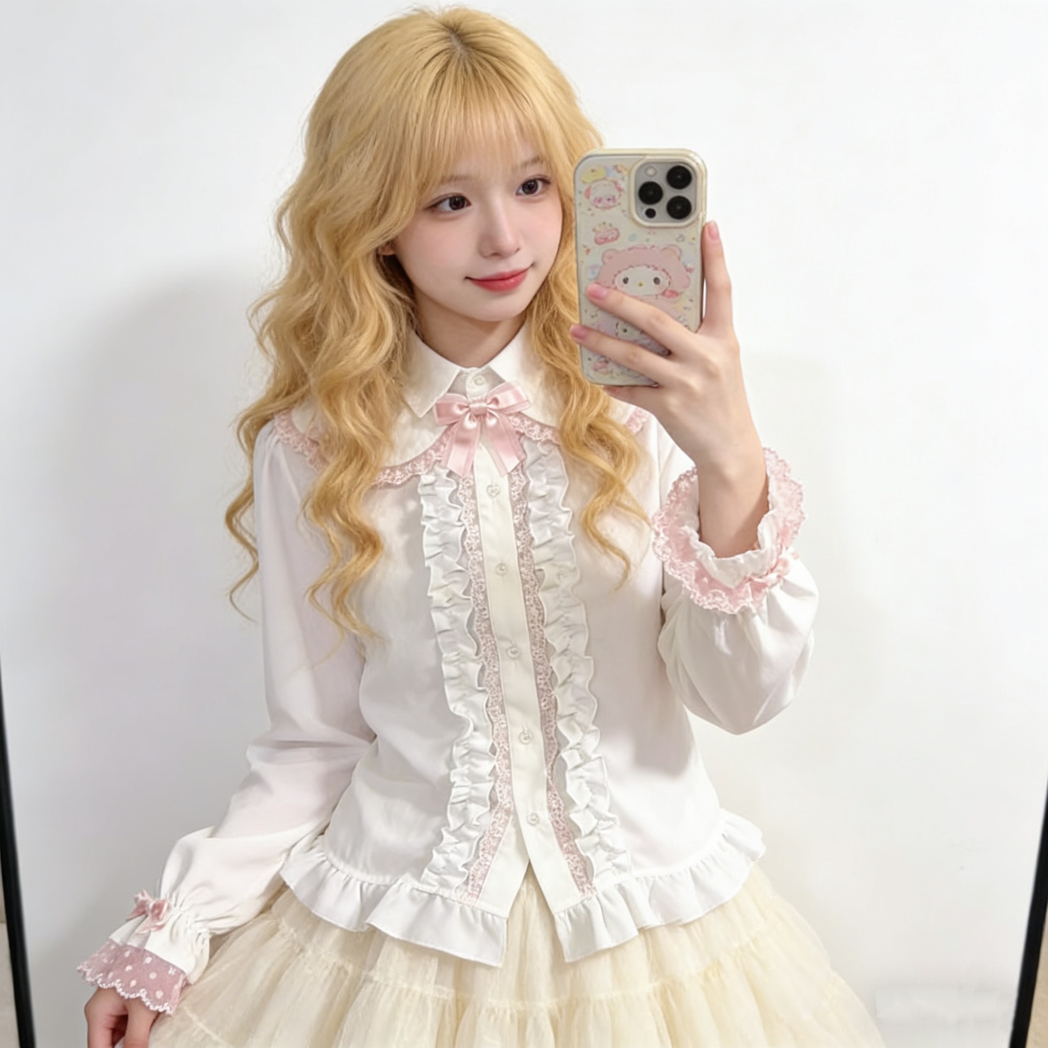 日系可爱娃娃领衬衫长袖雪纺Lolita内搭春夏洛丽塔百搭打底衫上衣,模玩/动漫/周边/娃圈三坑/桌游,lolita衬衫/内搭,淘宝优惠券,粉丝福利购,淘宝优惠卷