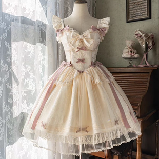 月光芭蕾正腰鱼骨JSKLolita连衣裙前短后长裙子生日成人礼蓬蓬裙