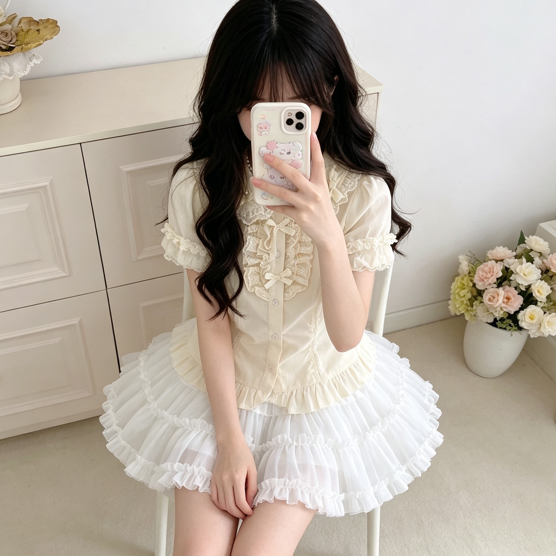 Lolita甜美可爱内搭收腰内搭衬衫图片