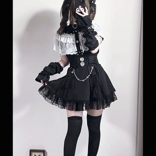 萝莉日系蕾服lolita蝴蝶结衬衣亚文化上衣斗篷衬衫蕾系高腰半身裙