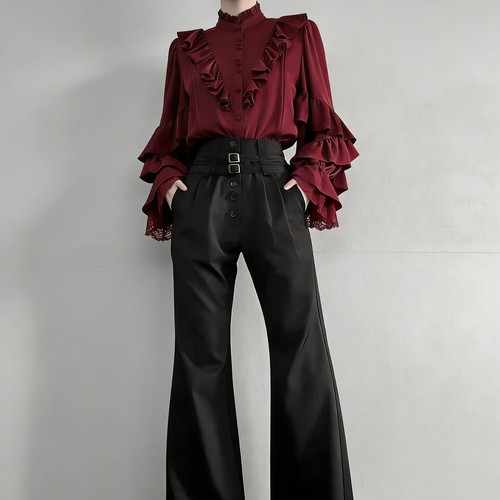 lolita王子系高腰裤中性风骑士裤