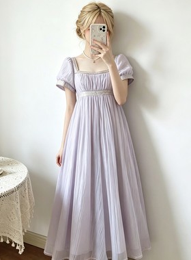 夏季Lolita帝政裙法式复古宫廷裙