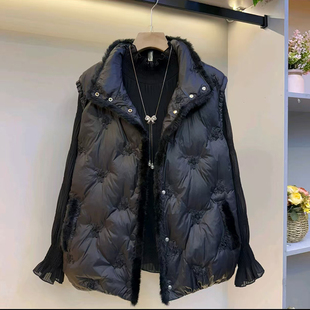 2025冬季新中式大码女装设计感马夹外衣时尚羽绒棉填充保暖马甲潮