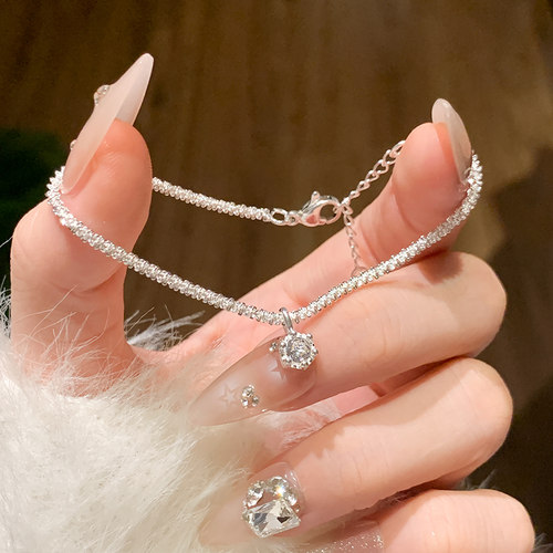 s925银波光粼粼手链女精致小众