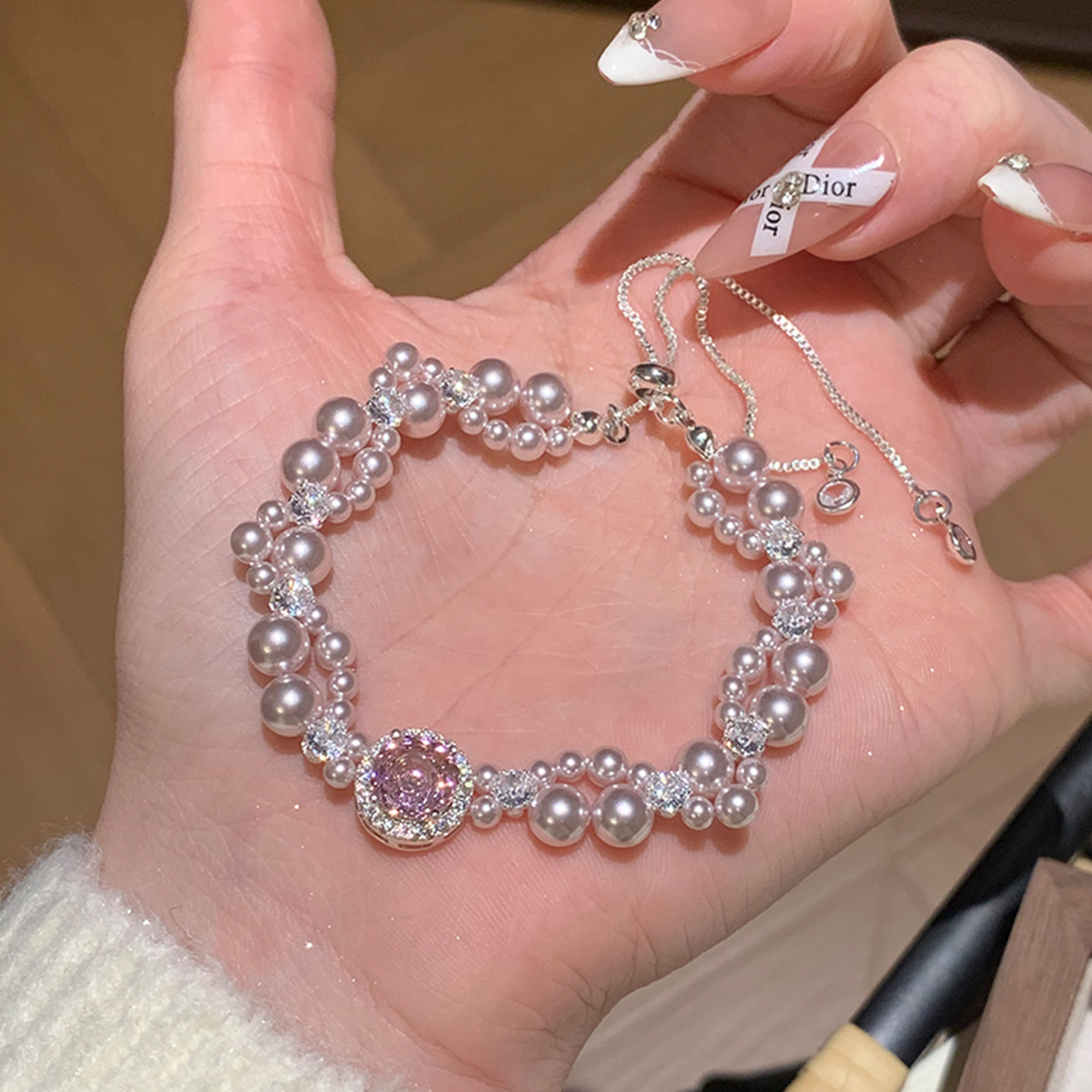 温柔玫瑰！粉珍珠手链女款手串闺蜜手链轻奢小众精致手绳新款饰品,饰品/流行首饰/时尚饰品新,手链,淘宝优惠券,粉丝福利购,淘宝优惠卷