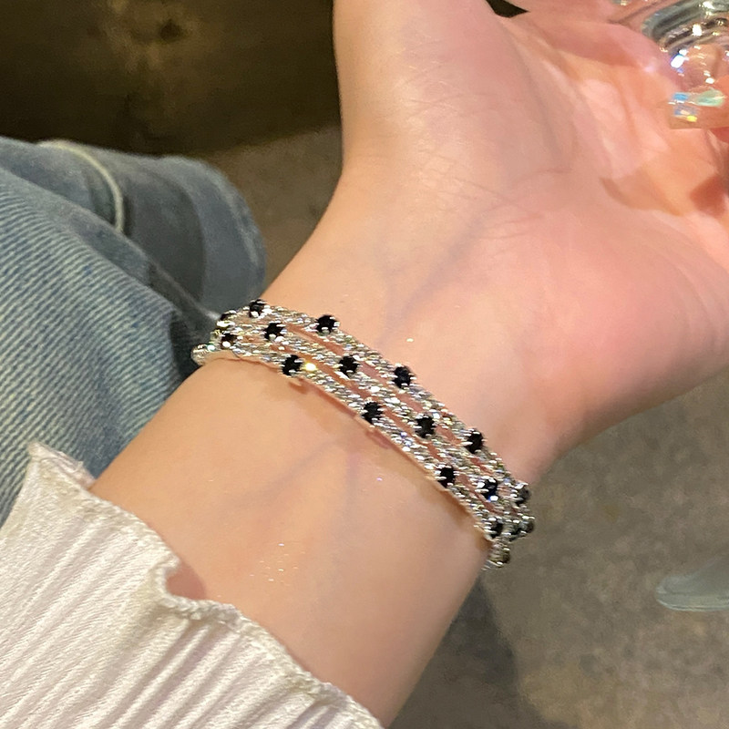 三层环绕满钻方块手环女优雅别致