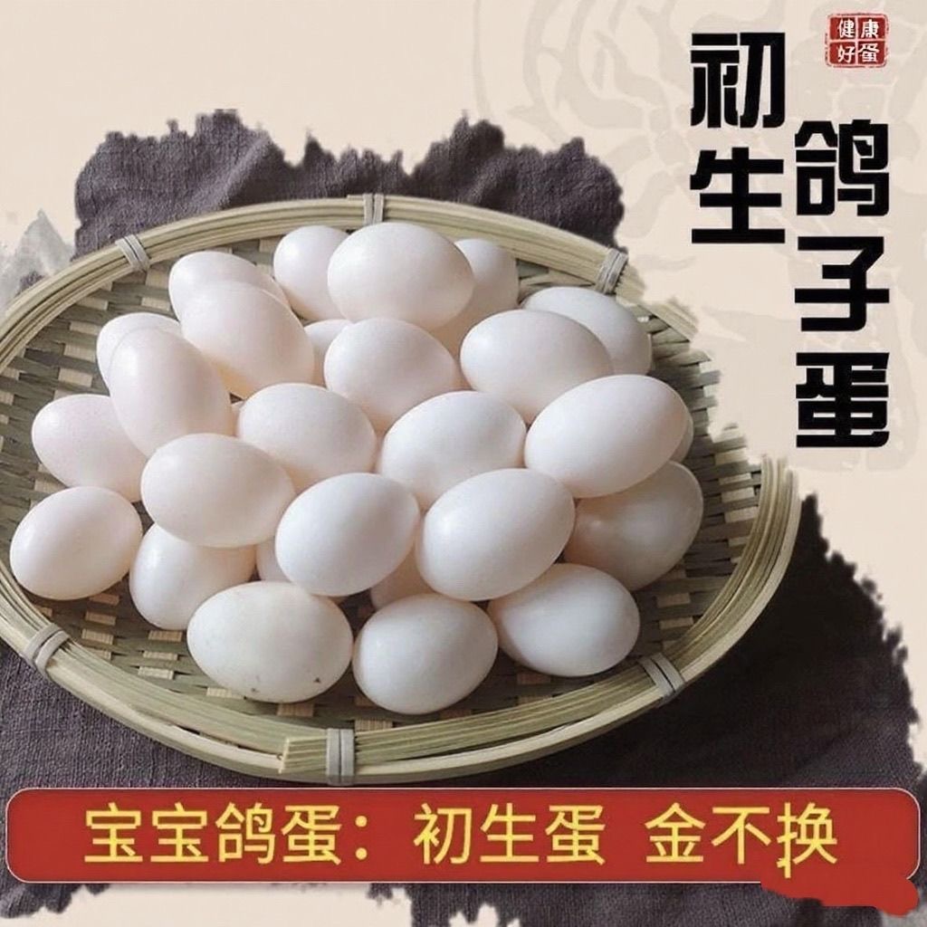 60枚农家散养新鲜鸽子蛋孕妈宝宝辅食杂粮喂养白鸽蛋现捡纯粮鸽蛋