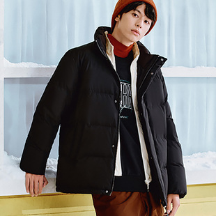 斯凯奇男女款运动羽绒服2025冬季新款短款立领羽绒外套连帽羽绒服