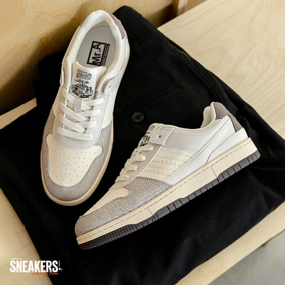 MRA爆裂纹板鞋男美式Vibe风小白鞋厚底增高百搭复古氧化底休闲鞋