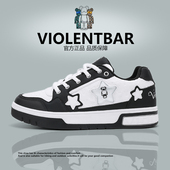 女鞋 2024季 新款 暴力熊原创星星鞋 百搭厚底情侣荧光休闲板鞋 男158