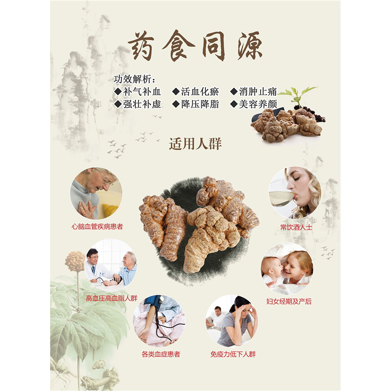 药食同源四季养生海报中医养生馆理疗店直播背景墙中药材馆装饰画