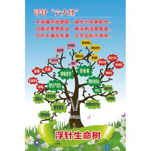 定制中医浮针疗法生命树医学挂图写真图背胶海报覆膜防水多图任选